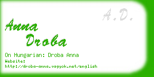 anna droba business card